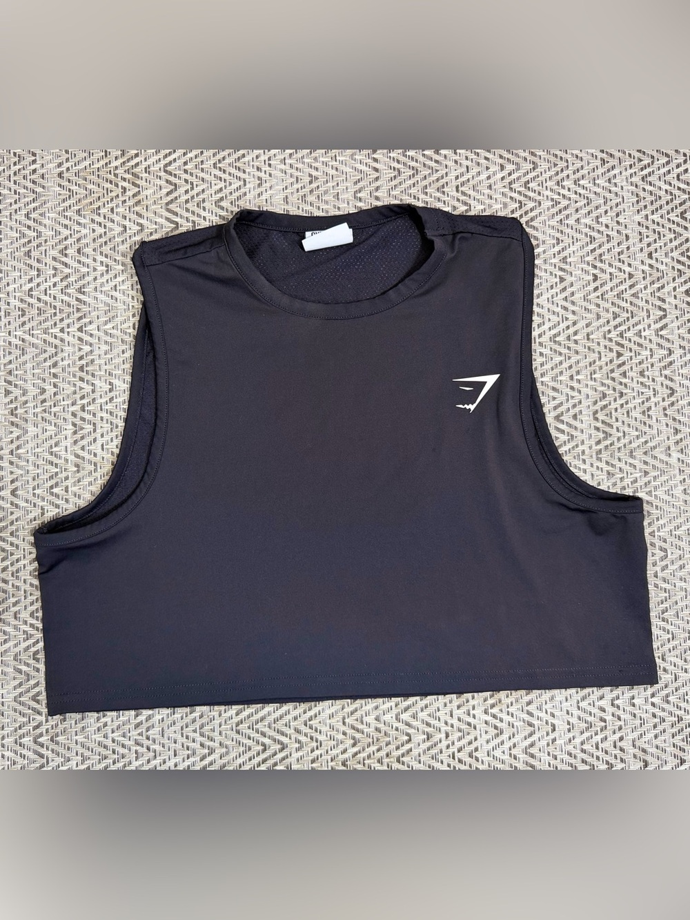Gymshark Tank Top Womens XS Black Cropped Crew Neck Running Workout Gym